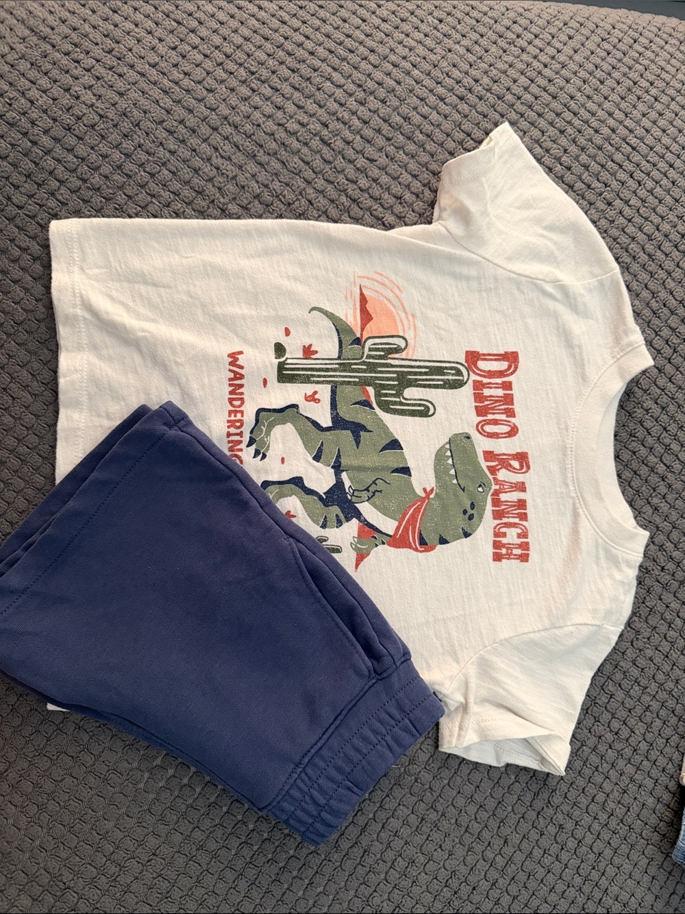 Garanimals White Tee with Green Dino & Red Text